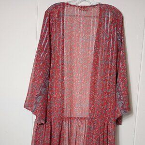 Nalani Floral Sparkle Kimono Swim Cover Beachwear Quiet Luxury Cruisewear Boho